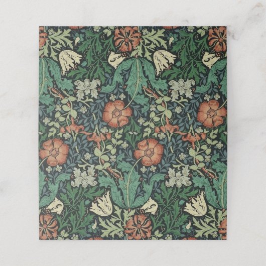 Carte De Placement William Morris Compton Floral Art (Extérieur déplié)