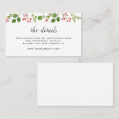 Carte De Placement Winter Greenery Détails du Mariage (Devant / Derrière)