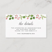 Carte De Placement Winter Greenery Détails du Mariage (Devant)