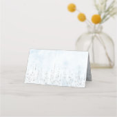 Carte De Placement Winter Wonderland Blue Silver Snow (Dos)