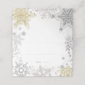 Carte De Placement Winter Wonderland Silver Gold Place Card (Extérieur déplié)