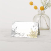 Carte De Placement Winter Wonderland Silver Gold Place Card (Dos)