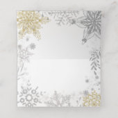 Carte De Placement Winter Wonderland Silver Gold Place Card (Intérieur déplié)