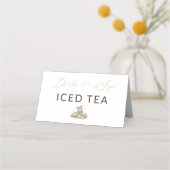 Carte De Placement Woodland Fox Girl Drinks & Sips Iced Tea Drink (Devant)