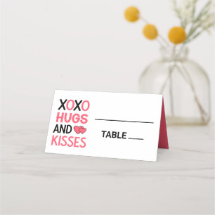 Carte De Placement XOXO Embrasse la Fête des mariées mignonne Mariage