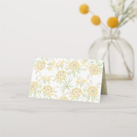 Carte De Placement Yellow Rose Wedding (Dos)