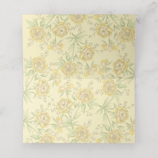 Carte De Placement Yellow Rose Wedding (Intérieur déplié)