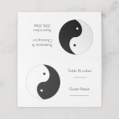 Carte De Placement Yin Yang Mariage des Coeurs Noir et Blanc (Extérieur déplié)