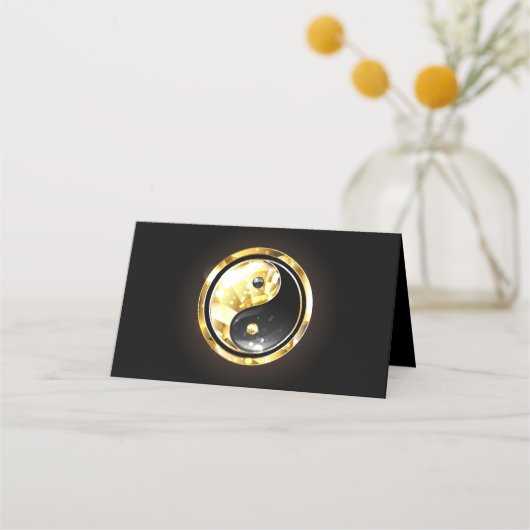 Carte De Placement Yin Yang or sur noir (Devant)