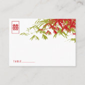 Carte De Placement Zen Bamboo Feuille double bonheur Mariage chinois (Devant)
