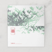 Carte De Placement Zen Bamboo Feuille double bonheur Mariage chinois (Extérieur déplié)