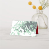 Carte De Placement Zen Bamboo Feuille double bonheur Mariage chinois (Dos)