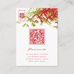 Carte De Placement Zen Bamboo Feuille double bonheur Mariage chinois