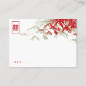 Carte De Placement Zen Bamboo Feuille double bonheur Mariage chinois (Devant)