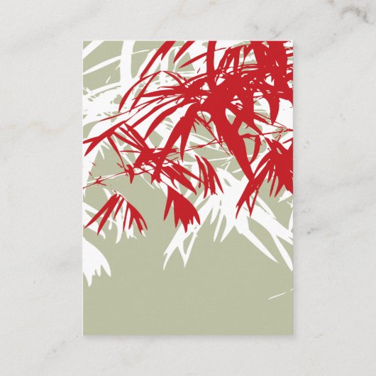 Carte De Placement Zen Bamboo Feuille double bonheur Mariage chinois (Dos)