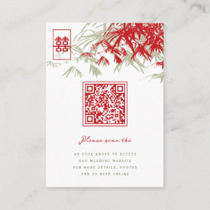 Carte De Placement Zen Bamboo Feuille double bonheur Mariage chinois