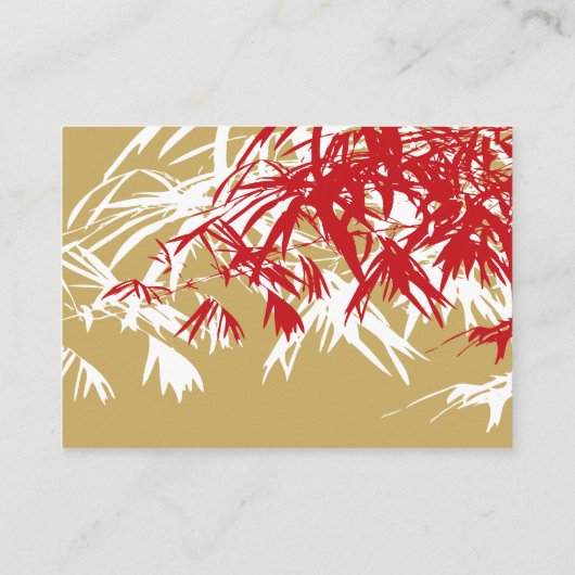Carte De Placement Zen Bamboo Feuille double bonheur Mariage chinois (Dos)
