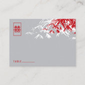 Carte De Placement Zen Bamboo Feuille double bonheur Mariage chinois (Devant)
