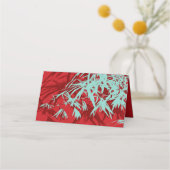Carte De Placement Zen Bamboo Feuille double bonheur Mariage chinois (Dos)