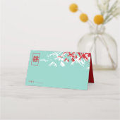 Carte De Placement Zen Bamboo Feuille double bonheur Mariage chinois (Devant)