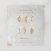 Carte De Placement Zodiac céleste Lune Bleu Mariage or Table (Extérieur déplié)