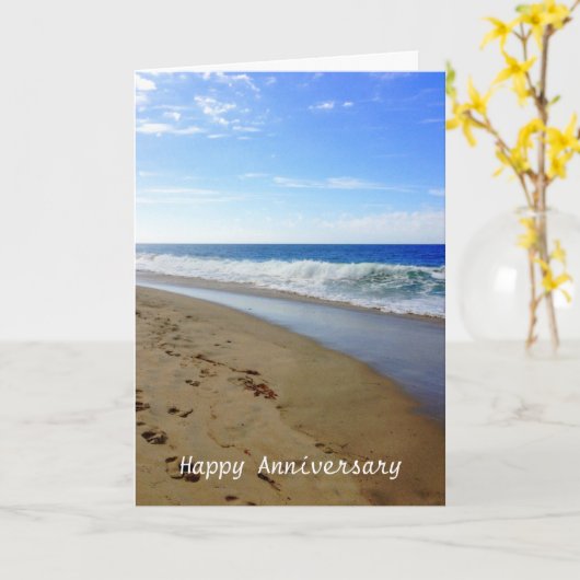 Carte de plage Anniversaire (Fleur jaune)