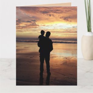 CARTE DE PLAGE AU COUCHER DU SOLEIL POUR LA FÊTE D