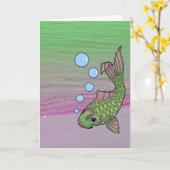 Carte de plage de Koi Carpy (Fleur jaune)