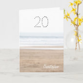 Carte de plage de surf 20e anniversaire (Fleur jaune)