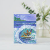 Carte de plage Kauai Chickens and Rooster Surfing (Debout devant)