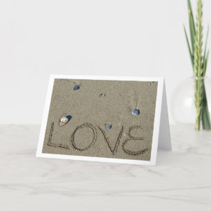 Carte de plage Love Sand Writing