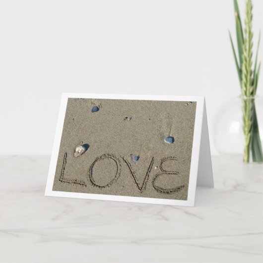 Carte de plage Love Sand Writing (Devant)