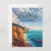 Carte de plage Malibu California Los Angeles (Devant / Derrière)