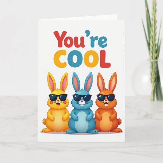 Carte de plaisir de lapins cool (Devant)