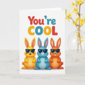 Carte de plaisir de lapins cool (Fleur jaune)