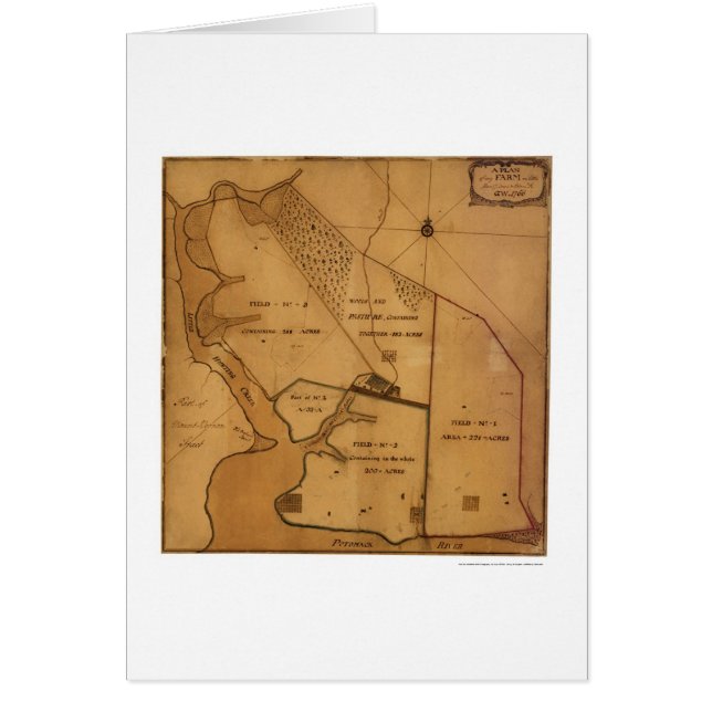 Carte de plan de ferme de George Washington - 1766 (Devant)