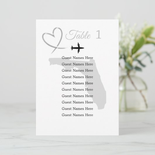 Carte de plan de mariage de destination Floride (Debout devant)