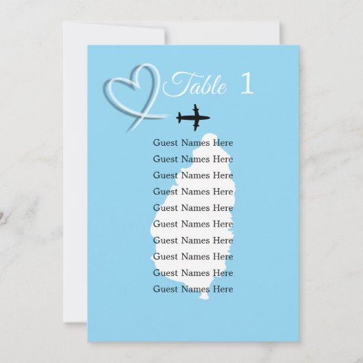 Carte de plan de mariage de destination Sainte-Luc (Devant)