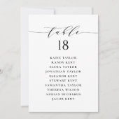 Carte de plan de Mariage de script minimaliste noi (Devant)