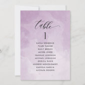 Carte de plan de placement à aquarelle violette av (Devant)