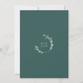 Carte de Plan de Siège de Mariage Vert Émeraude Él (Dos)