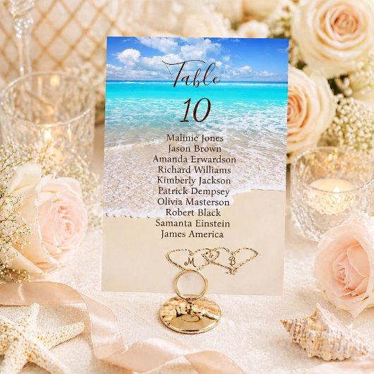 Carte de plan de sièges de la plage tropicale des 