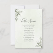 Carte de plan de sièges de mariage à la verdure sa (Devant)