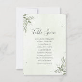 Carte de plan de sièges de mariage à la verdure sa (Dos)