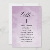 Carte de plan de table à aquarelle violette avec n (Dos)