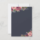 Carte de plan de table de fleurs Bourgogne et Blus (Dos)