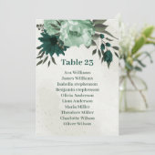 carte de plan de table de fleurs vert émeraude (Debout devant)