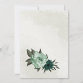 carte de plan de table de fleurs vert émeraude (Dos)
