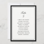 Carte de plan de table de mariage à cadre élégant (Devant)