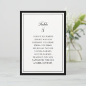 Carte de plan de table de mariage à cadre élégant (Debout devant)